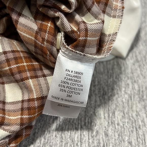 Edgehill Collection Smocked Peter Pan Collar Short Sleeve Plaid Bubble Coverall - Picture 8 of 11